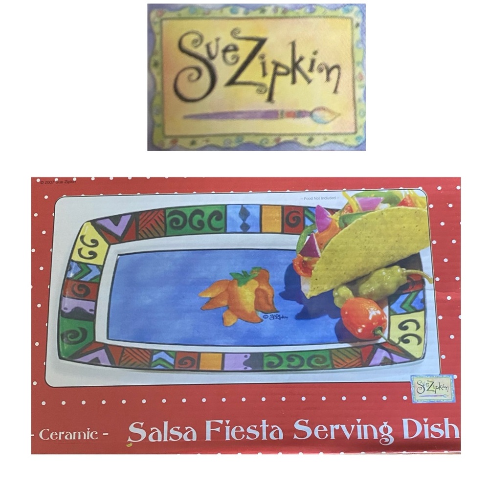 6/$20 Sue Zipkin Ceramic Salsa Fiesta Serving Dish NWT